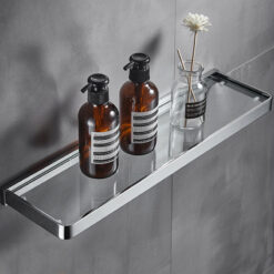 Wall-mounted Bathroom Glass Tray Storage Rack
