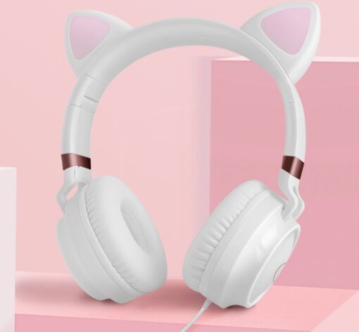Cute Cat Ear Foldable Wired Gaming Headset