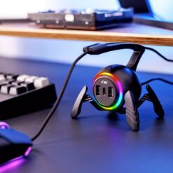 Multifunctional Silicone RGB Light Cable Organizer Holder