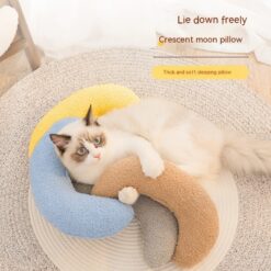 Durable U-shaped Soft Crescent Type Cats Pillow