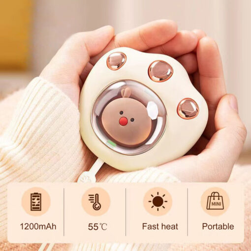 Cute Mini USB Rechargeable Cat Paw Electric Hand Warmer