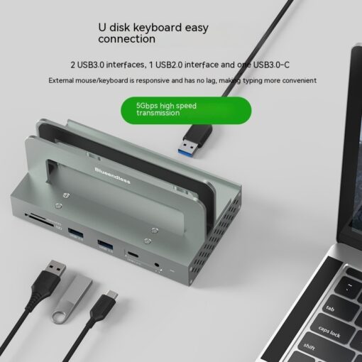 Vertical Storage Bracket Type-C Docking Station Converter