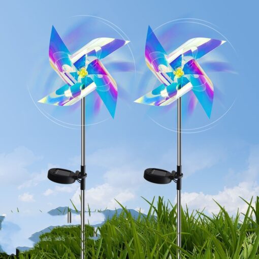 Weatherproof LED Solar Color Windmill Ground Lamp