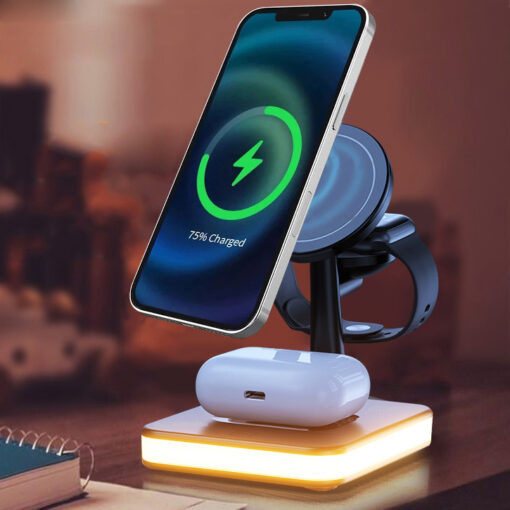 Magnetic Wireless Charger Night Light Phone Holder