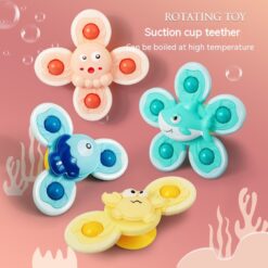Creative Suction Cup Baby Rotary Sucker Teether Toy