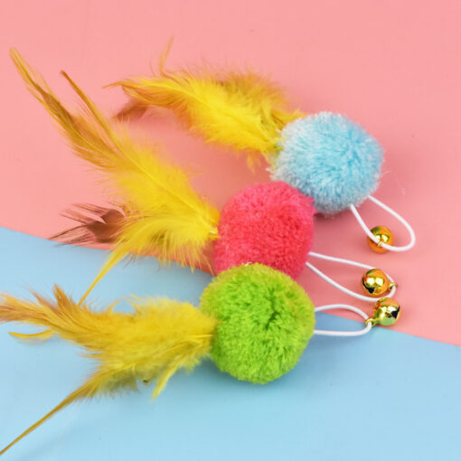 Feather Bell Head Steel Wire Cat Teaser Toy