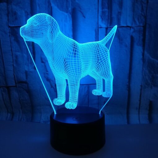 Creative 3D Dog LED Night Light Illusion Lamp