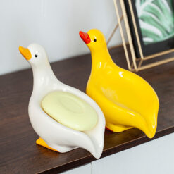 Creative Cute Duck Ceramic Soap Draining Holder