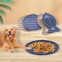 Interactive Fish-shaped Round Pet Silicone Snack Pad