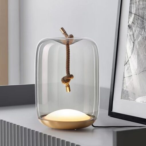 Creative Glass Hemp Rope Led Table Lamp
