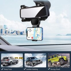 Multifunctional Rotatable Car Phone Rearview Mirror Bracket