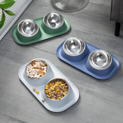 Stainless Steel Double Neck Basin Pet Feeder Bowl