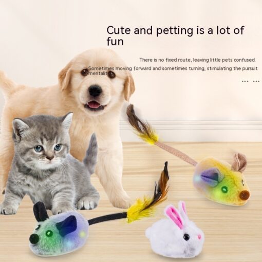 Realistic Smart Simulation Mouse Plush Feather Cat Toy