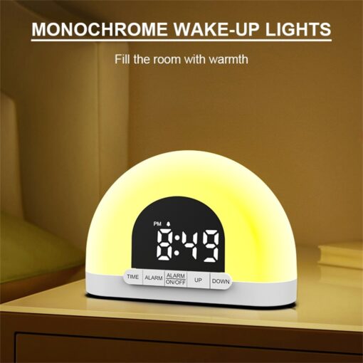 Wake-Up Light Simulated Sunrise Electronic Alarm Clock