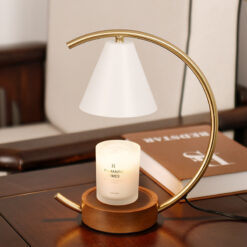 Wooden Base Fused Candle Bedroom Lamp