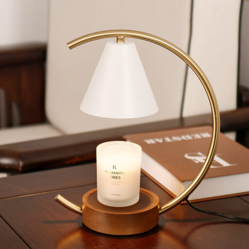 Wooden Base Fused Candle Bedroom Lamp