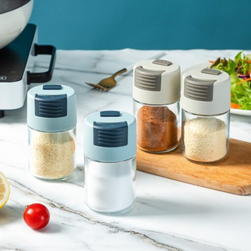 Press Type Quantitative Glass Seasoning Bottle Holder