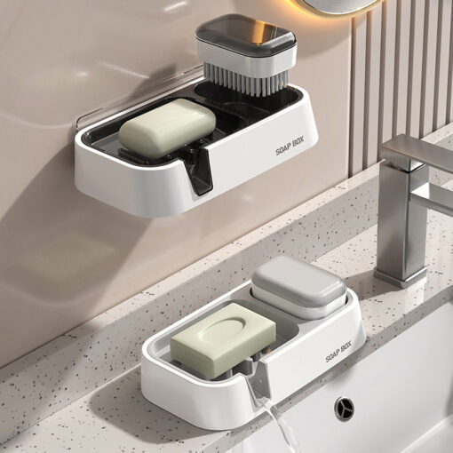 Punch-free Wall-mounted Double Layer Soap Dish Rack