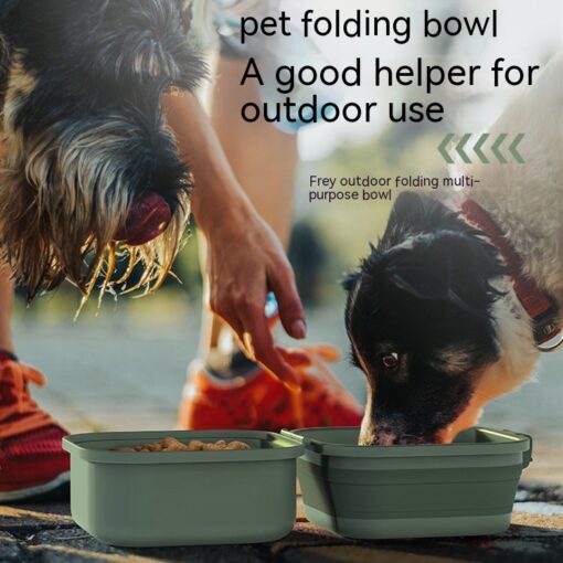 Double-layer Outdoor Folding Dog Drinking Water Bowl