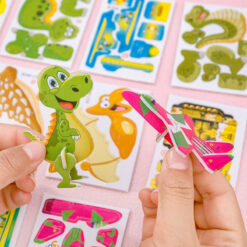 3D Cartoon Dinosaur Model Children DIY Handmade Puzzle