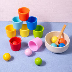 Wooden Children's Color Classification Cup Learning Toys