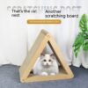 Interactive Geometric Vertical Triangle Cat Scratch Board