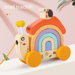Baby Drag Snail Rainbow Early Educational Stacking Toy