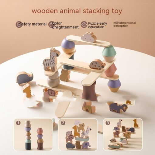 Children's Solid Wooden Early Educational Stacking Toy