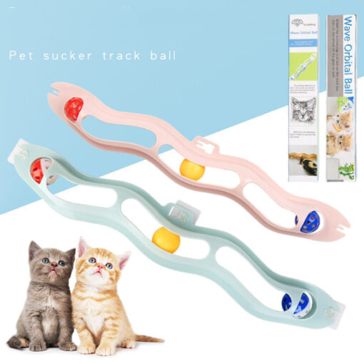 Creative Wall-mounted Wavy Sucker Track Ball Cat Toy