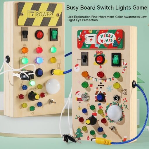 Children's Wooden Switch Lights Circuit Busy Board