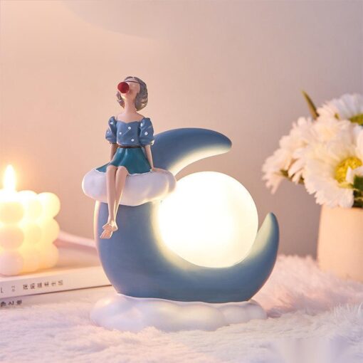 Portable Nordic Bubble Girl Moon Night Light Lamp