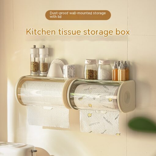 Wall-mounted Transparent Kitchen Tissue Storage Box