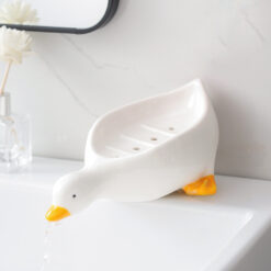 Creative Cartoon Cute Duck-shaped Ceramic Soap Box