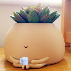 Cute Minimalist Sitting Head Planter Flowerpot