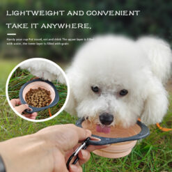 Portable Silicone Food Water Feeding Collapsible Dog Bowl