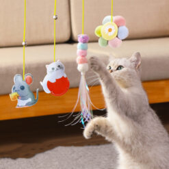 Door Hanging Elastic Rope Self-healing Swing Cat Stick Toy