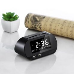 Portable Digital Display Dual USB Charging Alarm Clock