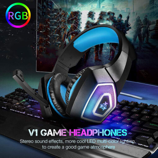 Retractable RGB Lighted Wired Gaming Headset