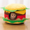 Semi Enclosed Hamburger Cat Nest Warm House