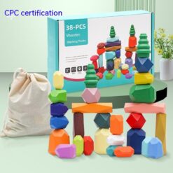 Wooden Educational Balance Stacked Stone Children's Toy