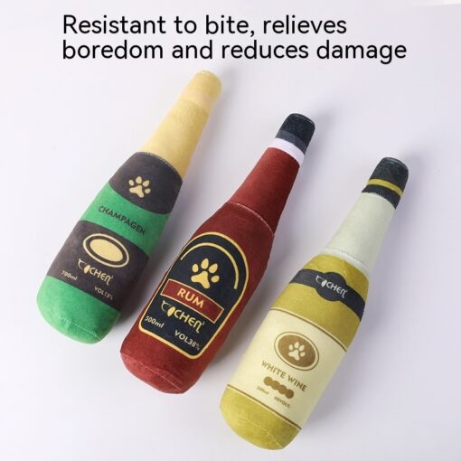 Interactive Champagne Bottle Bite-resistant Squeaky Plush Toy