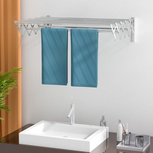 Wall Hanging Folding Invisible Clothes Drying Rail Rack