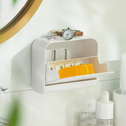 Creative Wall-mounted Punch-free Dustproof Drain Soap Box