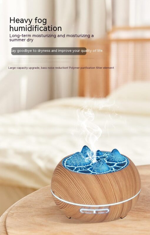 Wood Grain Mountain Atmosphere Flame Humidifier - Image 9