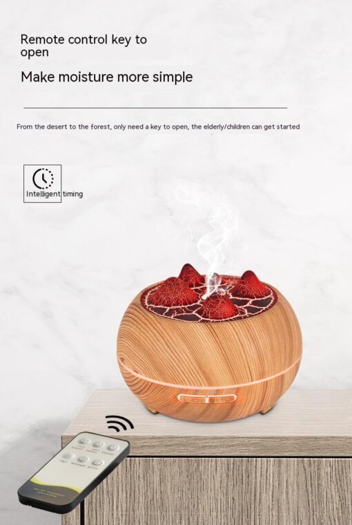 Wood Grain Mountain Atmosphere Flame Humidifier - Image 6