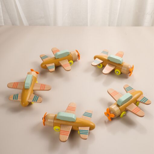 Interactive Children's Wooden Small Aircraft Model Toy