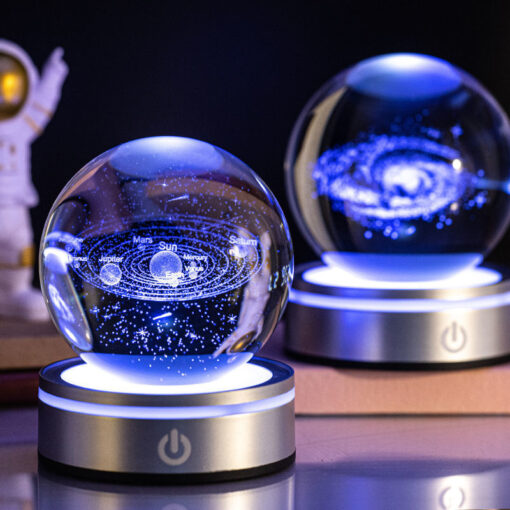 Creative 3D Inner Carving Luminous Crystal Ball Lamp