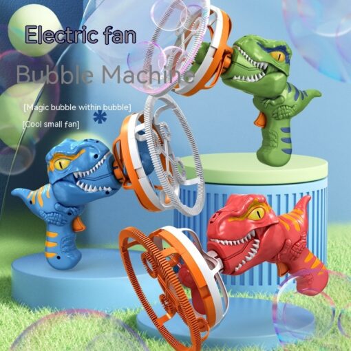 Multifunctional Electric Dinosaur Fan Bubble Maker Toy