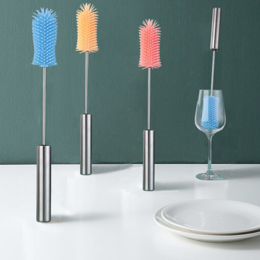 Multifunctional Stainless Steel Press Rotation Cup Washing Brush