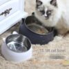 Stainless Steel Pet Cervical Protection Oblique Mouth Food Bowl